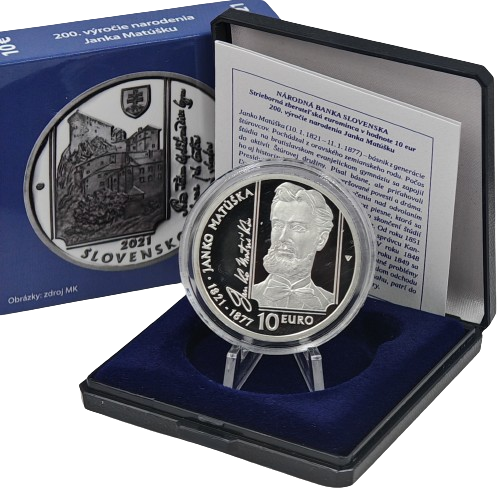 10 euro 2021 Slovensko PROOF, Janko Matúška