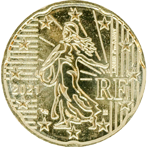 20 cent 2021 Francúzsko ob.UNC