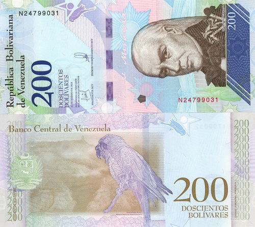 200 Bolívares 2018 Venezuela UNC séria N
