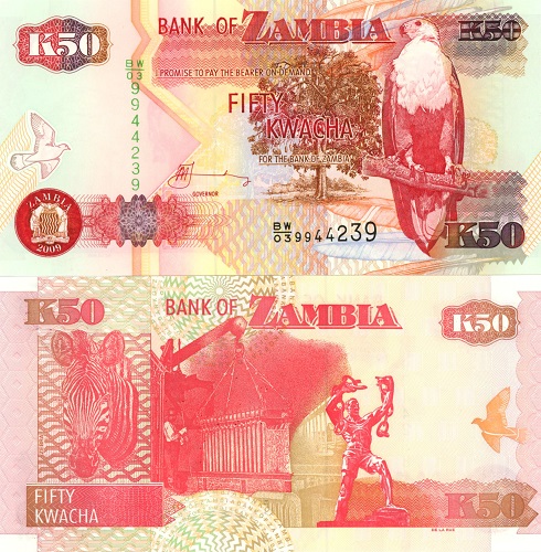 50 Kwacha 2009 Zambia UNC séria BW/03