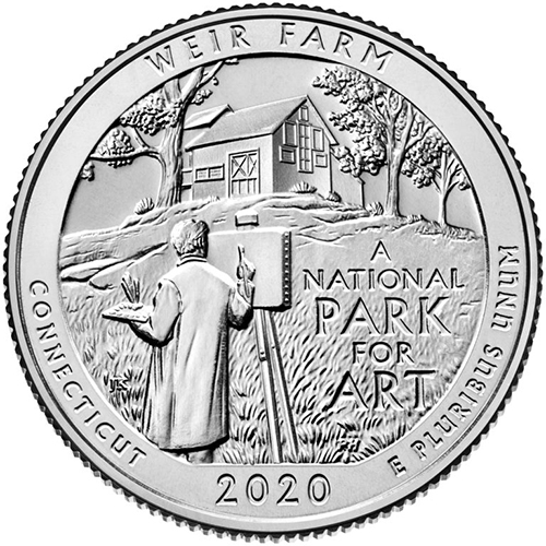 Quarter Dollar 2020 D USA UNC, Weir Farm