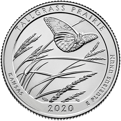 Quarter Dollar 2020 P USA UNC Tallgrass Prairie
