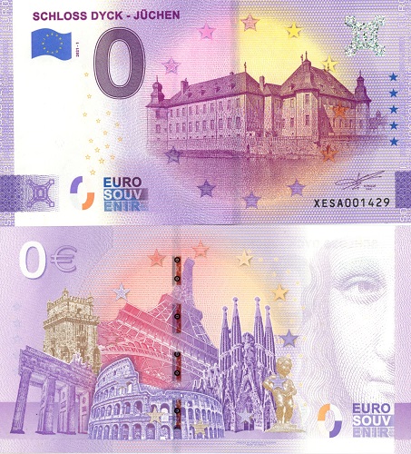 0 euro suvenír 2021/1 Nemecko UNC Schloss Dyck - Jüchen (ND)