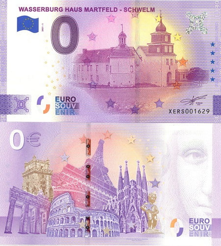 0 euro suvenír 2021/1 Nemecko UNC Wasserburg Haus Martfeld (ND)
