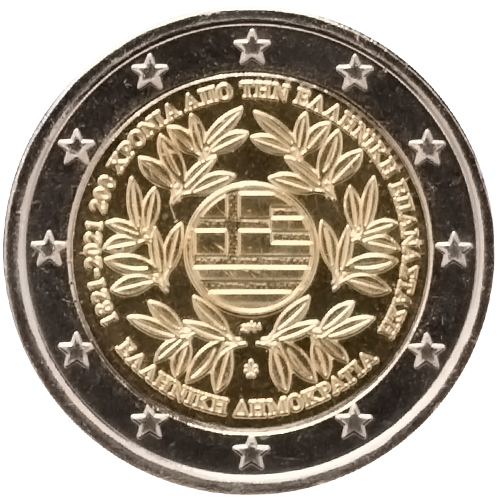 2 euro 2021 Grécko cc.UNC Grécka revolúcia