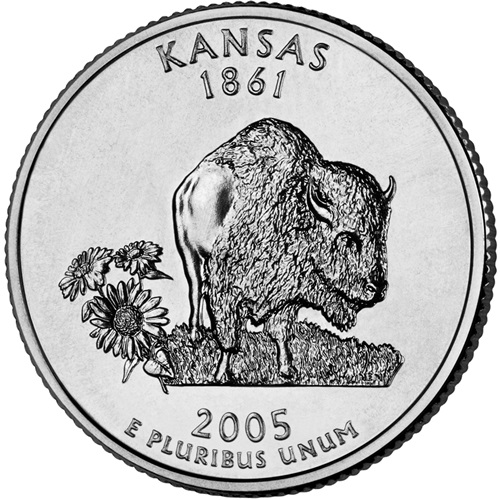 Quarter Dollar 2005 D USA UNC Kansas