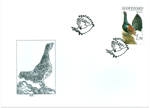 FDC 2021 Slovensko, Tetrov hlucháň (FDC 741)