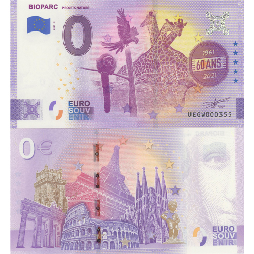 0 euro suvenír 2021/3 Francúzsko UNC Bioparc (ND)