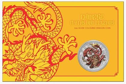Dollar 2021 Austrália BU 1 Oz Ag karta Dragon