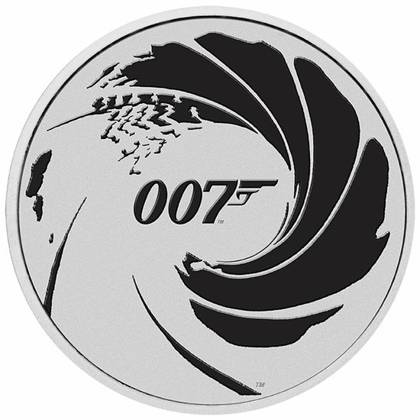 Dollar 2022 Tuvalu BU farbená 1 Oz Ag James Bond
