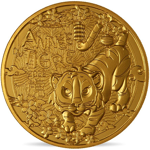 1/4 euro 2022 Francúzsko cc.UNC Lunar Tiger