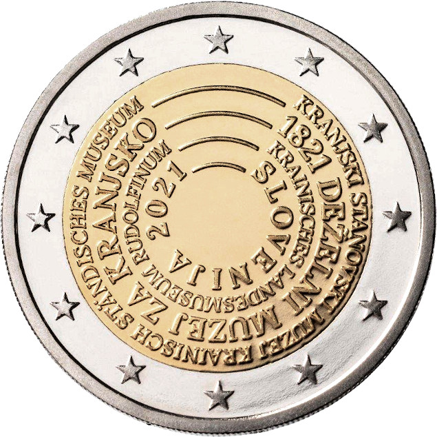 2 euro 2021 Slovinsko cc.UNC múzeum Kraňsko