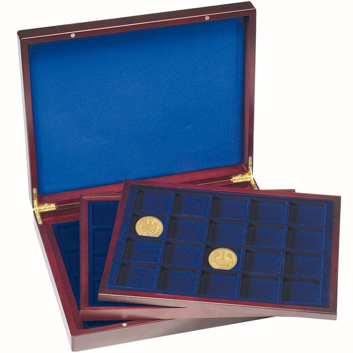 Kazeta VOLTERRA TRIO de Luxe, 20 štvorcových otvorov &Oslash; 48mm, mahagon 