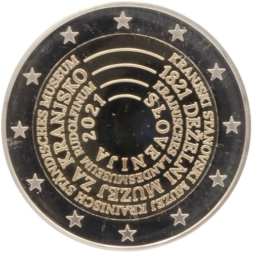 2 euro 2021 Slovinsko cc.PROOF múzeum Kraňsko