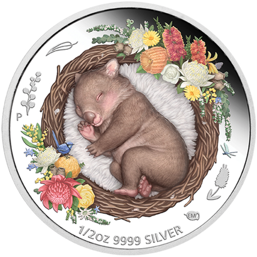 50 Cents 2021 Austrália PROOF 1/2 Oz Ag Dreaming Wombat