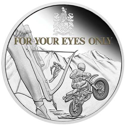 Dollar 2021 Tuvalu PROOF farbená 1 Oz Ag 007For Your Eyes Only
