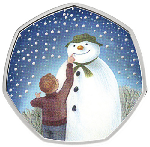 50 Pence 2021 Anglicko PROOF farbená Snowman
