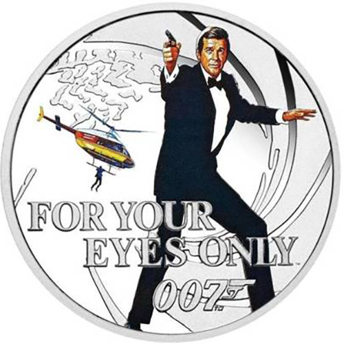 50 Cents 2021 Tuvalu PROOF farbená 1/2 Oz Ag For Your Eyes Only