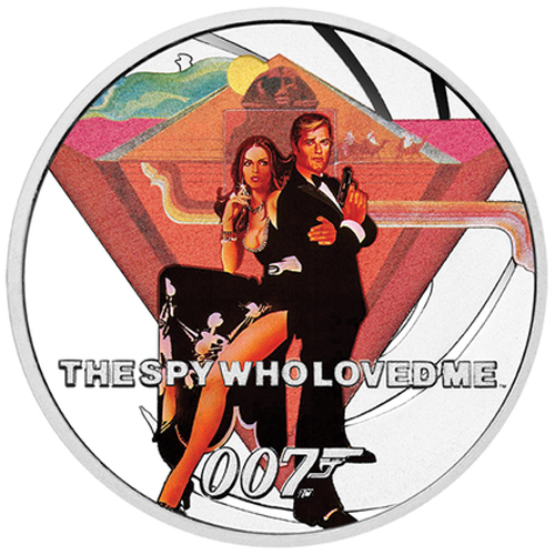 50 Cents 2021 Tuvalu PROOF farbená 1/2 Oz Ag The Spy Who Loved Me