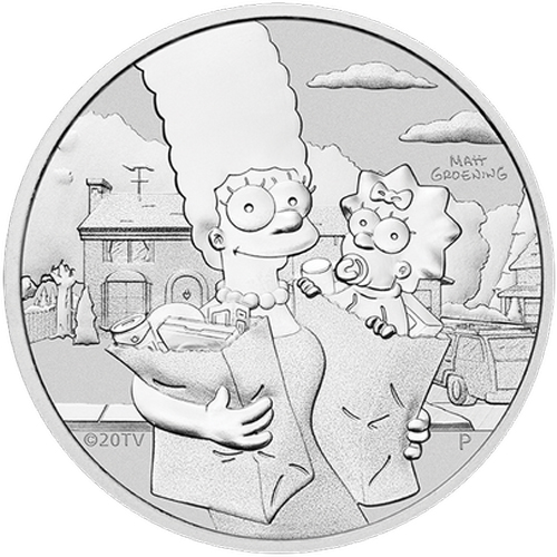 Dollar 2021 Tuvalu BU 1 Oz Ag Marge and Maggie