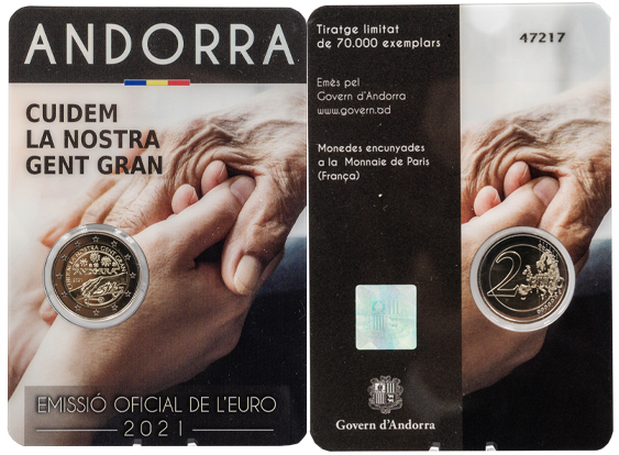 2 euro 2021 Andorra BU karta , Seniori