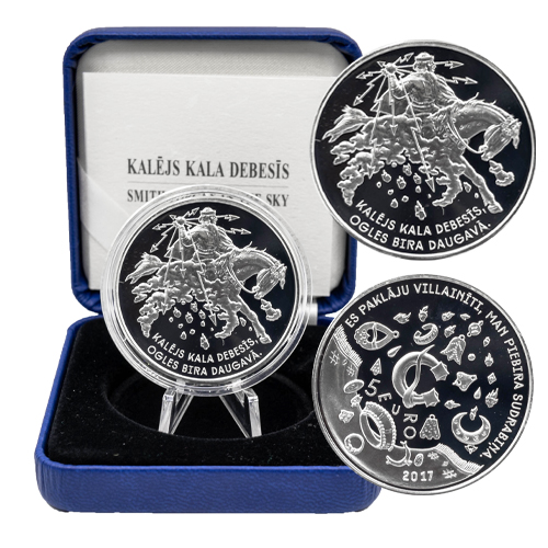 5 euro 2017 Lotyšsko PROOF Kalejs Kala Debesis