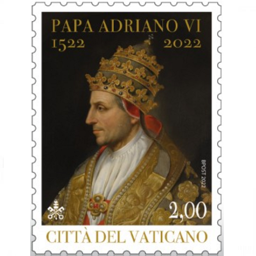 Známka 2022 Vatikán čistá, Pápež Adrián VI.