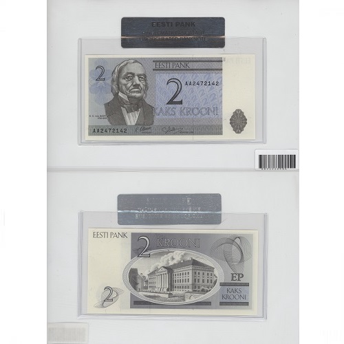 2 Krooni 1992 Estónsko UNC séria AA (originál balenie)