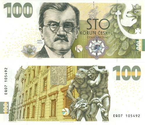 100 Korún 2022 Česko UNC séria EQ07 Karel Engliš