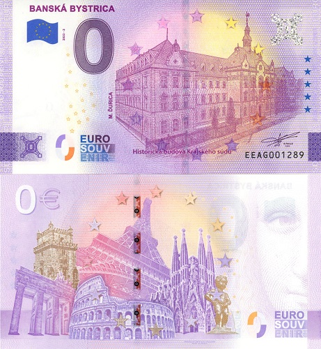 0 euro suvenír 2022/2 Slovensko UNC Banská Bystrica - Krajský súd (ND)