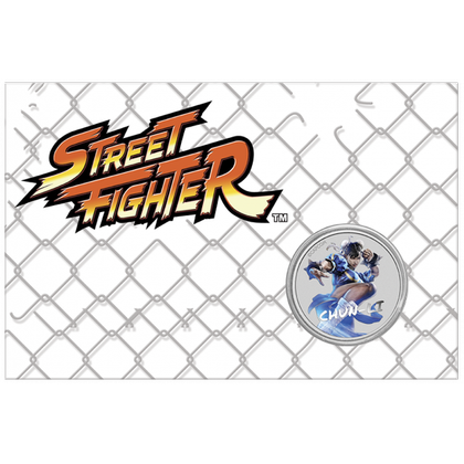 Dollar 2022 Tuvalu BU karta farbená 1 Oz Ag Street Fighter - Chun Li