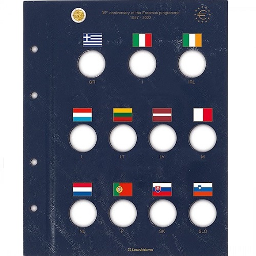 Listy VISTA  na 23 x 2 euro ERASMUS 2022, 2ks/bal IN