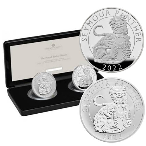 SADA 2 mincí, 2 Pounds 2022 Anglicko PROOF 1 Oz Ag Seymour Panther