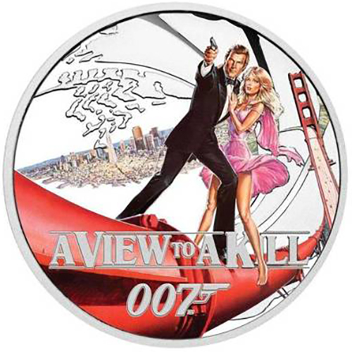 50 Cents 2022 Tuvalu PROOF farbená 1/2 Oz Ag A View to a Kill
