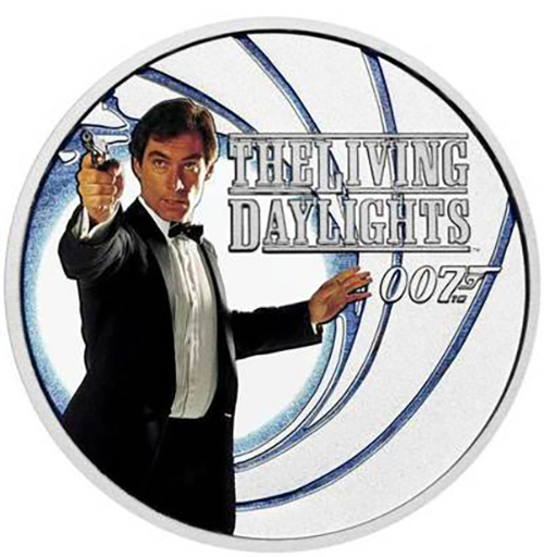 50 Cents 2022 Tuvalu PROOF farbená 1/2 Oz Ag The Living Daylights