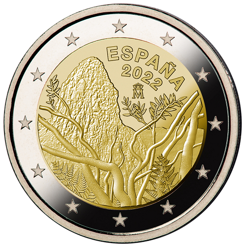 2 euro 2022 Španielsko cc. PROOF Národný park Garajonay