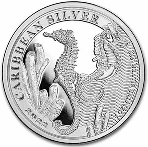 Dollar 2022 Barbados BU 1 Oz Ag Seahorse
