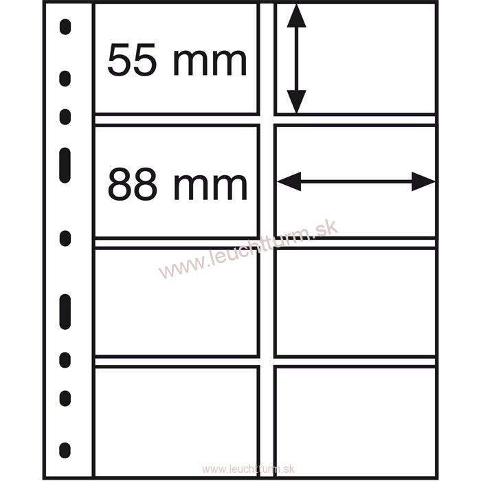 Listy OPTIMA, 10ks/bal, 4 riadkové, pre telefónne karty, čierny (OPTIMA4VS)