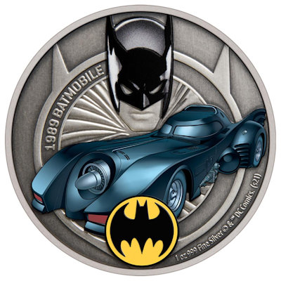 2 Dollars 2021 Niue BU 1 Oz Ag Batman 1989 Batmobil