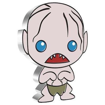 2 Dollars 2021 Niue PROOF farbená 1 Oz Ag Chibi - Gollum
