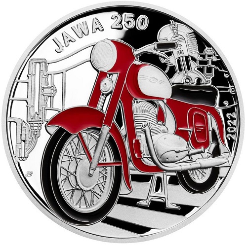 500 korún 2022 Česko PROOF Motocykl Jawa 250