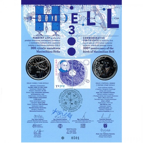 Pamätný list 2020, Maximilián Hell (originál 1 podpis)