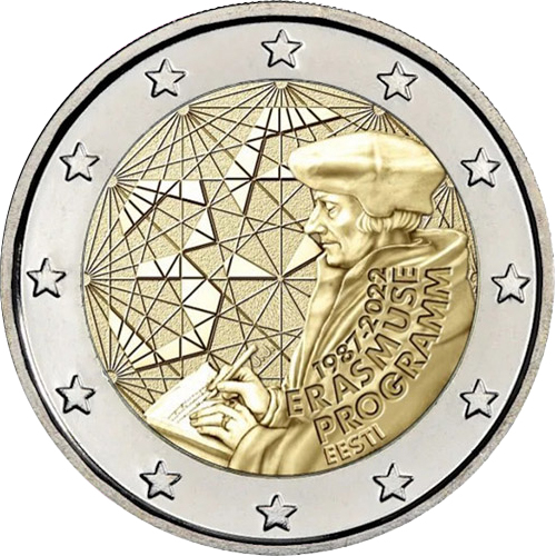2 euro 2022 Estónsko cc.UNC, Erasmus program