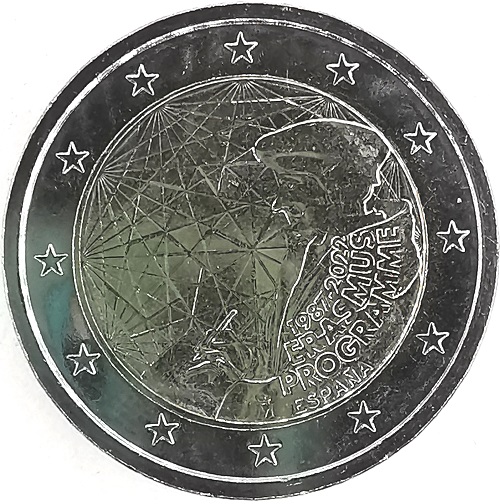 2 euro 2022 Španielsko cc. UNC, Erasmus program