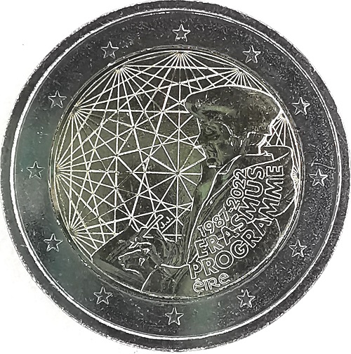 2 euro 2022 Írsko cc. UNC, Erasmus program - 35. výročie