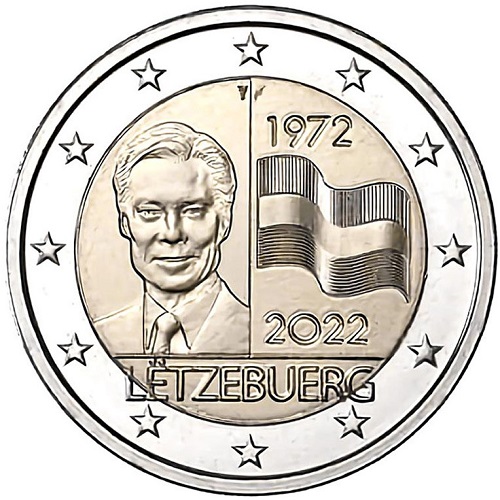 2 euro 2022 Luxembursko cc.UNC vlajka