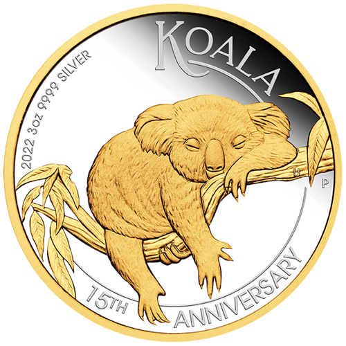 3 Dollars 2022 Austrália Proof 3 Oz Ag  Australian Koala