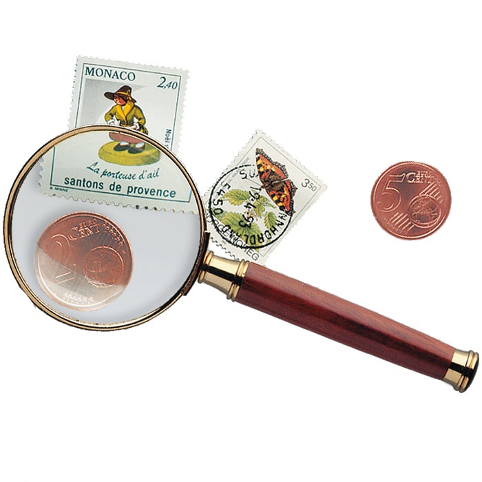 Lupa ROSEWOOD s pozláteným rámom, 3x zoom, 50 mm (LU11) IN
