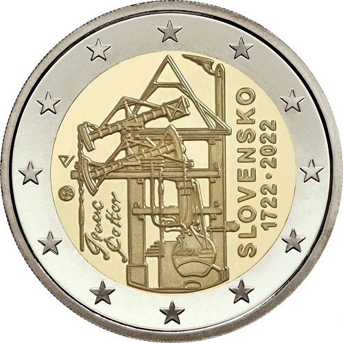 2 euro 2022 Slovensko cc.UNC, parný stroj 