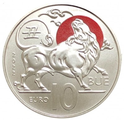 10 euro 2022 San Maríno cc.BU Chinese Lunar Calendar Ox